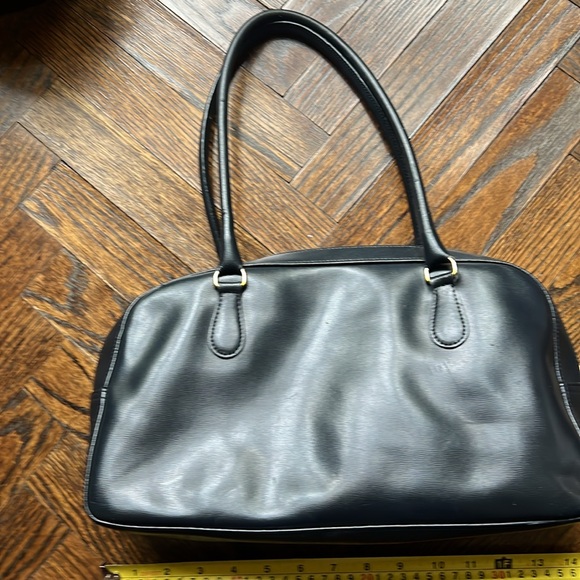 Longchamp top handle smooth navy blue leather shoulder bag - Picture 2 of 6